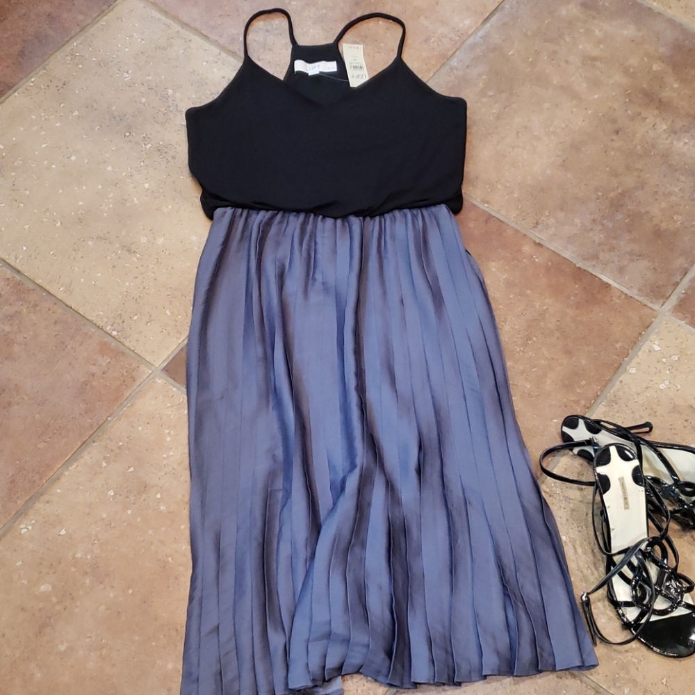 NWT LOFT Black and lavender dress